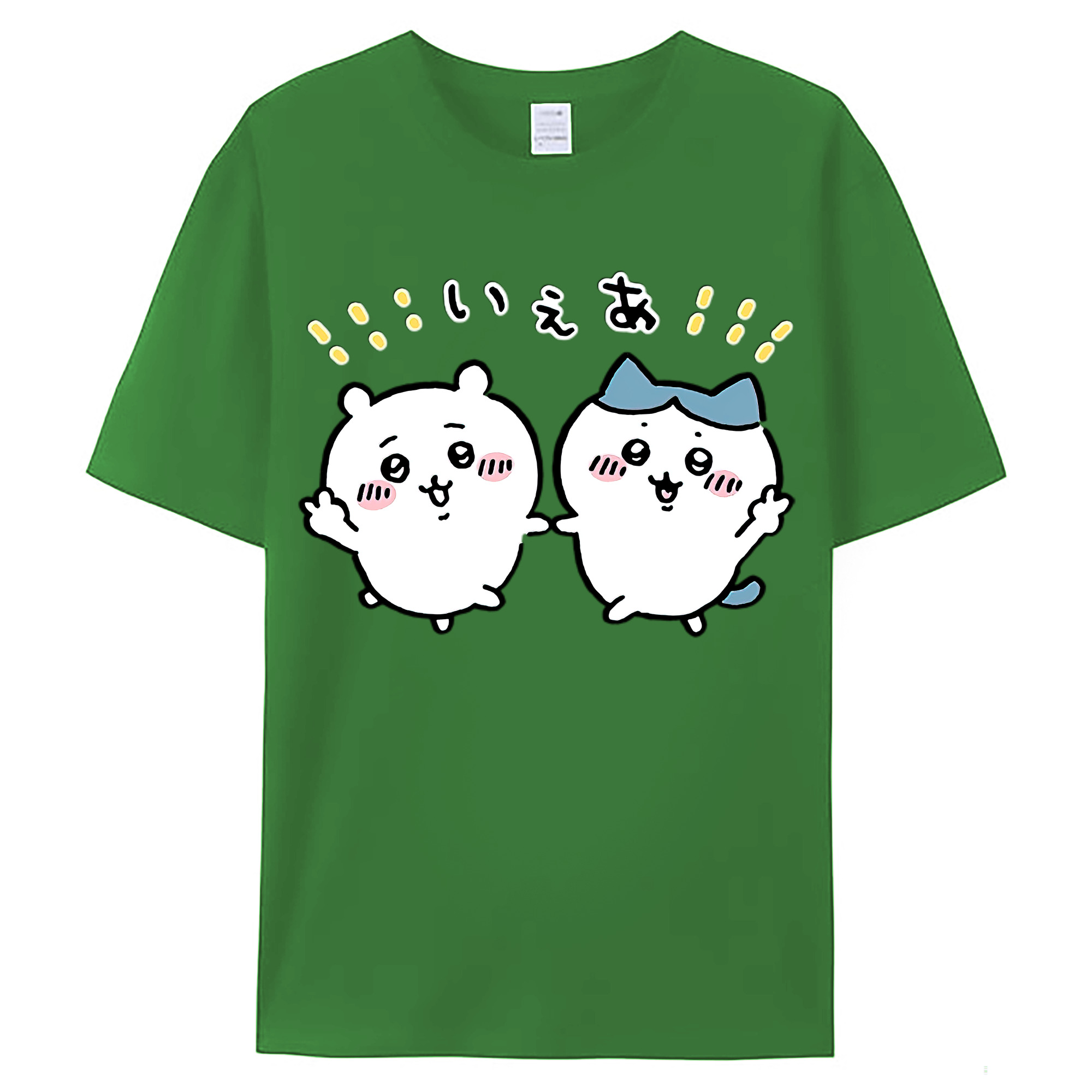 （画像用） ちいかわ ハチワレ Chii-kawa hachiware レディースカジュアルプリントTシャツ（綿100％）